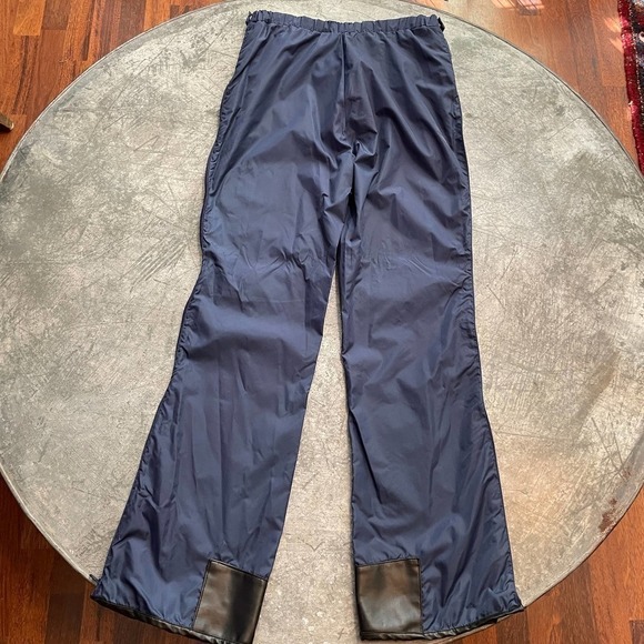 Vintage SKYR Side Zip Nylon Windbreaker Ski Snow Pants Navy Blue Womens Large - Picture 8 of 13